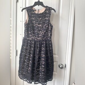 Ivy+Blu navy floral lace sleeveless dress.